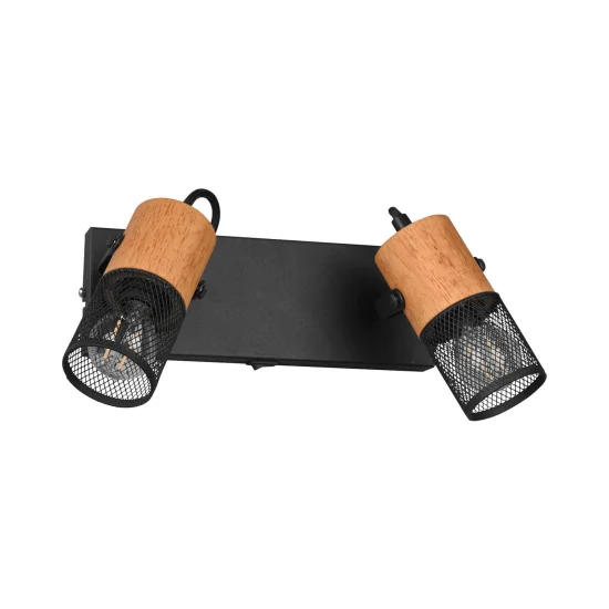 APLIQUE 2 LUZES DE METAL PRETO E14 MILLER 2