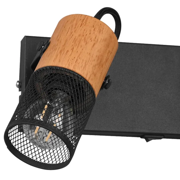 APLIQUE 2 LUZES DE METAL PRETO E14 MILLER