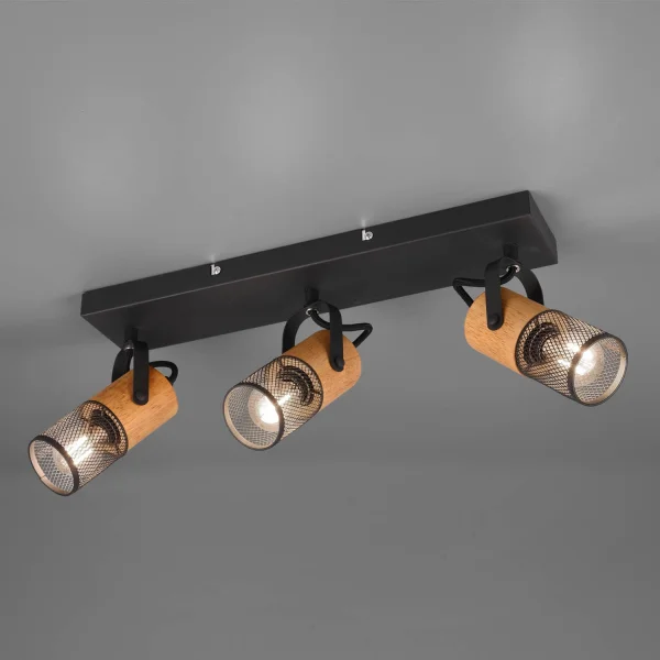 APLIQUE 3 LUZES DE METAL PRETO E14 MILLER