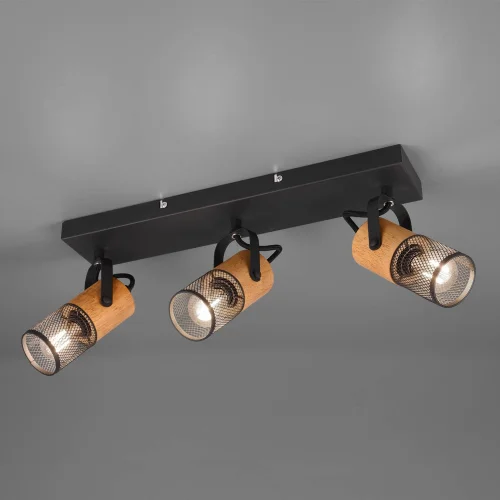 APLIQUE 3 LUZES DE METAL PRETO E14 MILLER