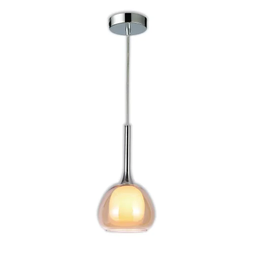 CANDEEIRO DE TETO 1 LUZ  VIDRO AMBRO EXTERIOR BRANCO INTERIOR Ø16,5 NOLINA