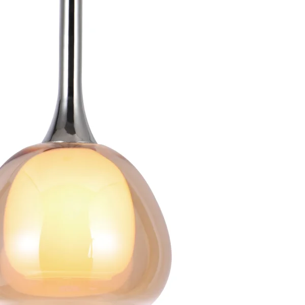 CANDEEIRO DE TETO 1 LUZ  VIDRO AMBRO EXTERIOR BRANCO INTERIOR Ø16,5 NOLINA