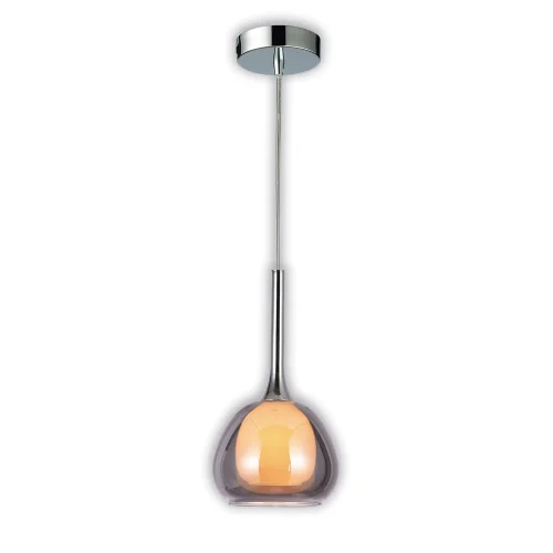 CANDEEIRO DE TETO 1 LUZ VIDRO FUMÊ EXTERIOR BRANCO INTERIOR Ø16,5 NOLINA