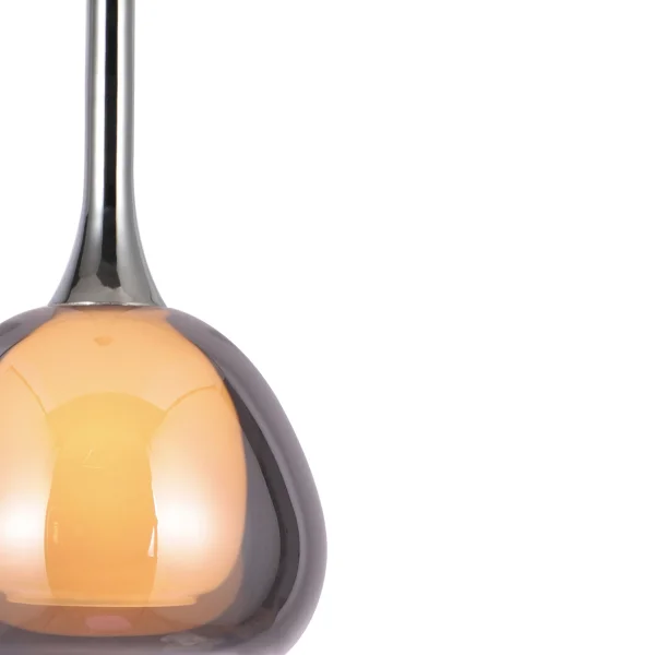 CANDEEIRO DE TETO 1 LUZ VIDRO FUMÊ EXTERIOR BRANCO INTERIOR Ø16,5 NOLINA