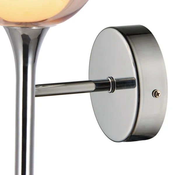 CANDEEIRO DE PAREDE VIDRO ÂMBAR EXTERIOR INTERIOR BRANCO NOLINA