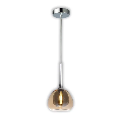 CANDEEIRO DE TETO 1 LUZ CRISTAL VIDRO EXTERIOR ÂMBAR INTERIOR FUMADO Ø16,5 NOLINA