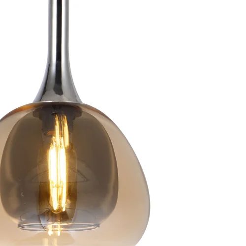 CANDEEIRO DE TETO 1 LUZ CRISTAL VIDRO EXTERIOR ÂMBAR INTERIOR FUMADO Ø16,5 NOLINA