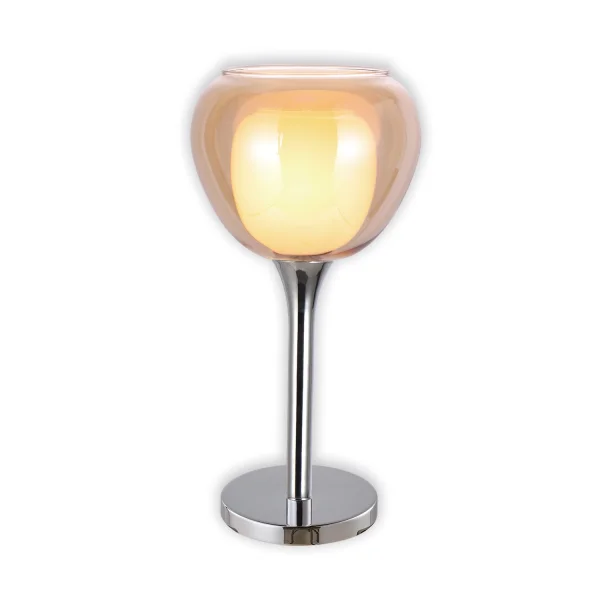 CANDEEIRO DE MESA 1 LUZ VIDRO EXTERIOR ÂMBAR INTERIOR BRANCO Ø16,5 NOLINA