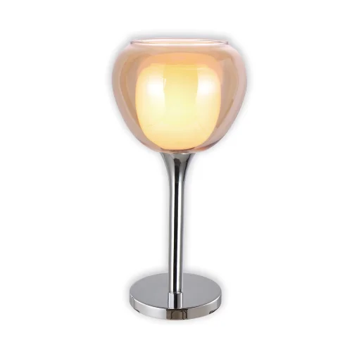CANDEEIRO DE MESA 1 LUZ VIDRO EXTERIOR ÂMBAR INTERIOR BRANCO Ø16,5 NOLINA