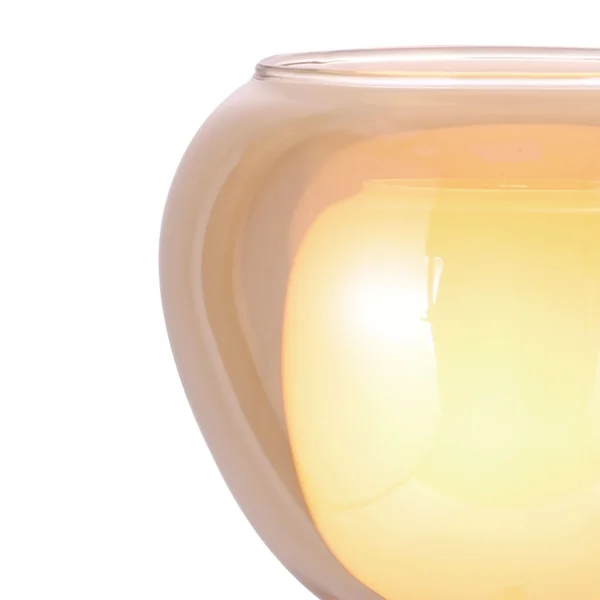 CANDEEIRO DE MESA 1 LUZ VIDRO EXTERIOR ÂMBAR INTERIOR BRANCO Ø16,5 NOLINA