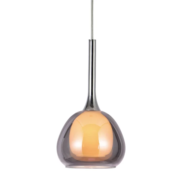 CANDEEIRO DE TETO 1 LUZ VIDRO FUMÊ EXTERIOR BRANCO INTERIOR Ø16,5 NOLINA