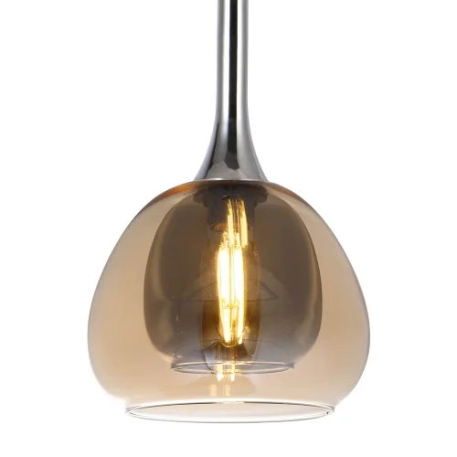 CANDEEIRO DE TETO 1 LUZ CRISTAL VIDRO EXTERIOR ÂMBAR INTERIOR FUMADO Ø16,5 NOLINA