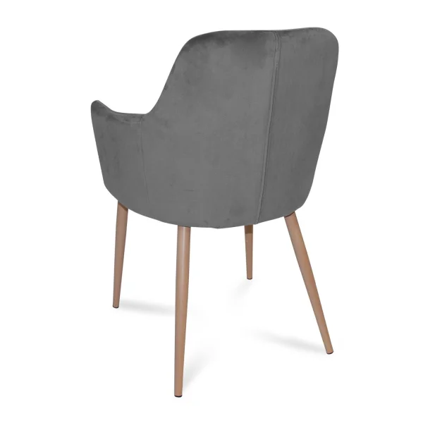 SILLÓN GUNNAR TERCIOPELO GRIS PATAS COLOR NATURAL SILLÓN GUNNAR TERCIOPELO GRIS PATAS COLOR NATURAL