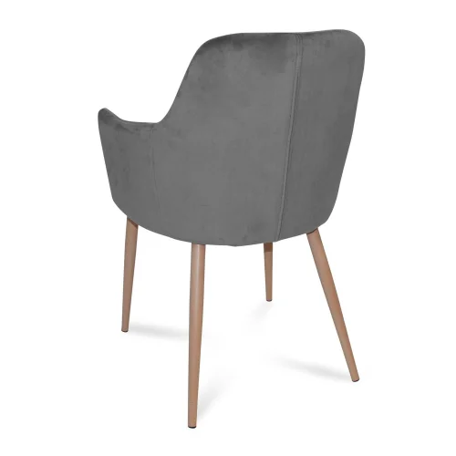 SILLÓN GUNNAR TERCIOPELO GRIS PATAS COLOR NATURAL SILLÓN GUNNAR TERCIOPELO GRIS PATAS COLOR NATURAL