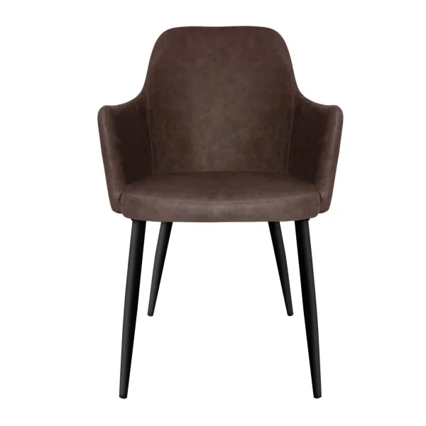 SILLÓN MANDARINA PU MARRÓN PATAS COLOR NEGRO