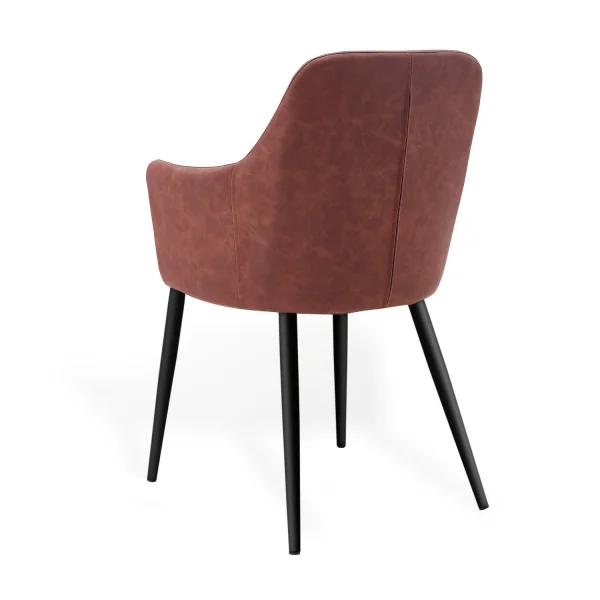SILLÓN MANDARINA PU MARRÓN VINTAGE PATAS COLOR NEGRO SILLÓN MANDARINA PU MARRÓN VINTAGE PATAS COLOR NEGRO