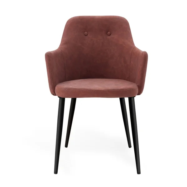 SILLÓN MANDARINA PU MARRÓN VINTAGE PATAS COLOR NEGRO SILLÓN MANDARINA PU MARRÓN VINTAGE PATAS COLOR NEGRO
