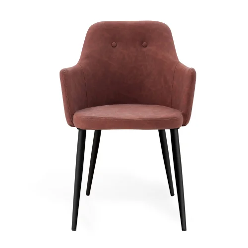 SILLÓN MANDARINA PU MARRÓN VINTAGE PATAS COLOR NEGRO SILLÓN MANDARINA PU MARRÓN VINTAGE PATAS COLOR NEGRO