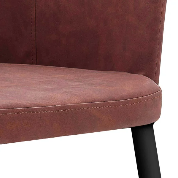 SILLÓN MANDARINA PU MARRÓN VINTAGE PATAS COLOR NEGRO SILLÓN MANDARINA PU MARRÓN VINTAGE PATAS COLOR NEGRO