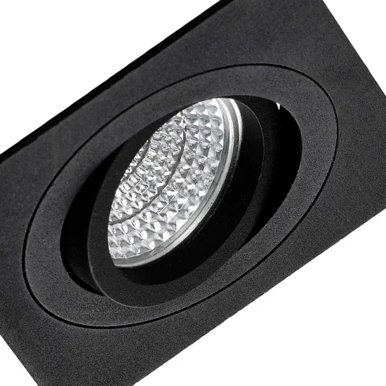 GU10 IP20 PRETO QUADRADO DE RECESSO 2