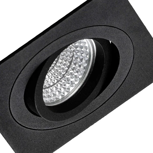 GU10 IP20 PRETO QUADRADO DE RECESSO