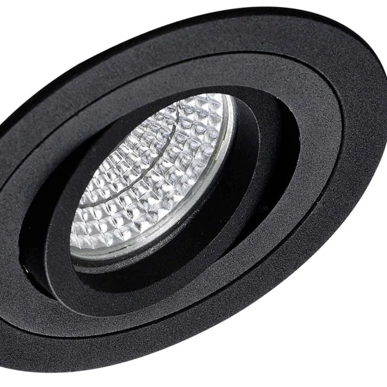 HOLOFOTES CIRCULARES DE ENCASTRAR EM PRETO GU10 IP20 2