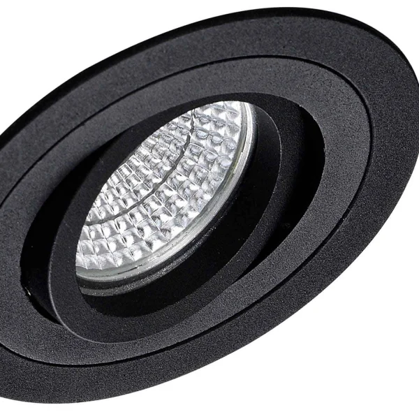 HOLOFOTES CIRCULARES DE ENCASTRAR EM PRETO GU10 IP20