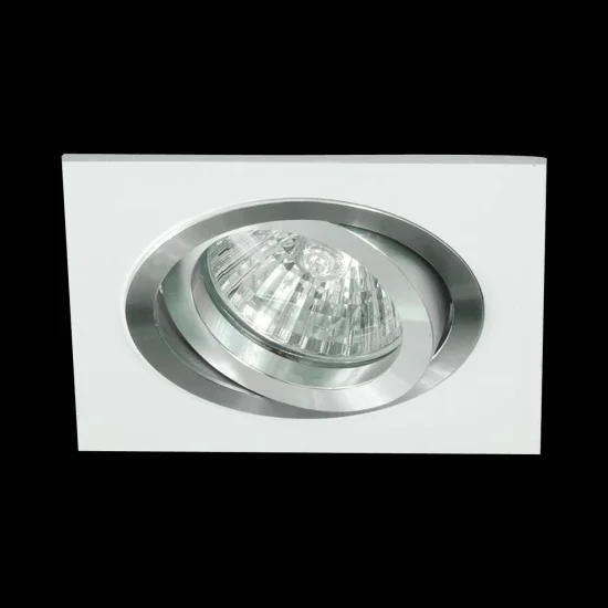 HOLOFOTE QUADRADO ENCASTRADO EM ALUMÍNIO BRANCO GU10 IP20 2