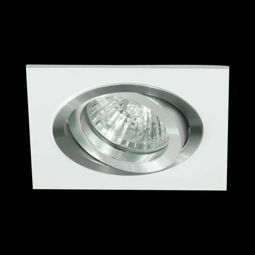 HOLOFOTE QUADRADO ENCASTRADO EM ALUMÍNIO BRANCO GU10 IP20