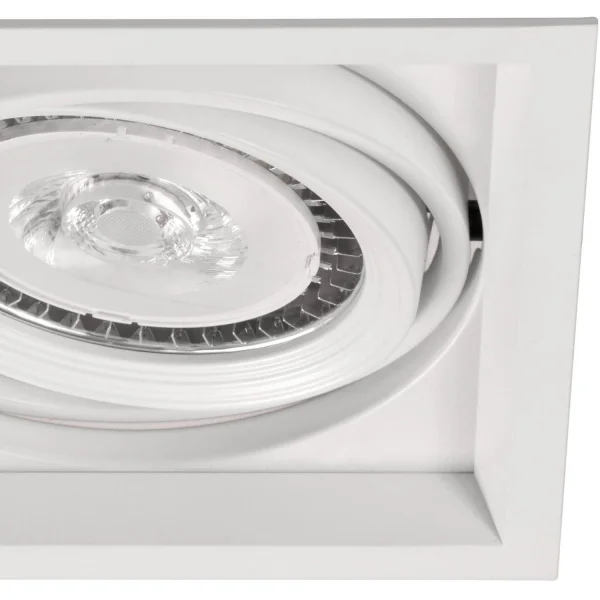 ANEL DUPLO GIRATÓRIO QUADRADO REBAIXADO QR-111 BRANCO MATE