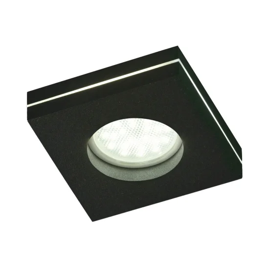 LUZ ENCASTRADA MAQUINADA COM GU10 PRETO QUADRADO DE LUZ LATERAL