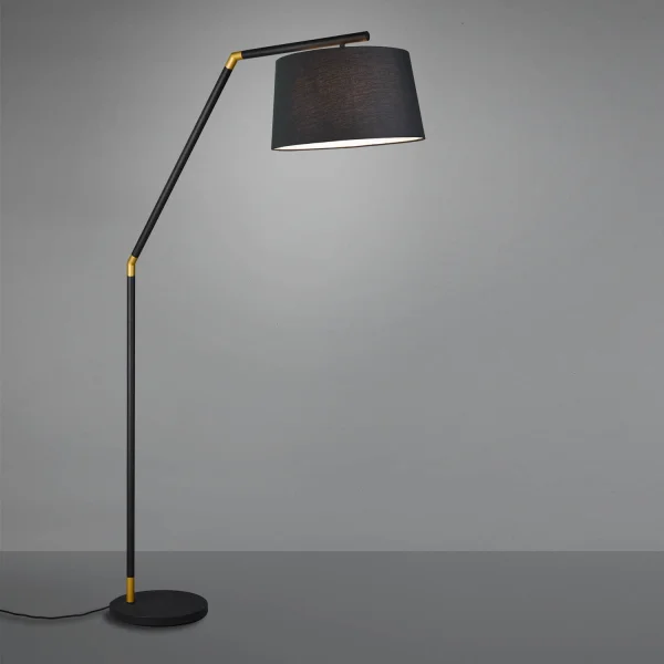 CANDEEIRO DE CHÃO DE METAL PRETO E27 OLENA