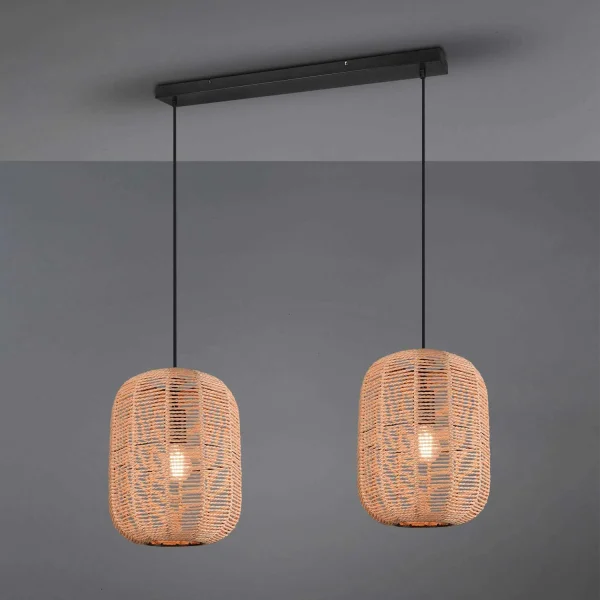 LÂMPADA DE TECTO 2 LUZES Ø35 CM SISAL E27 OLAV