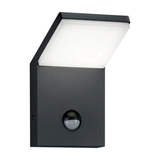 LÂMPADA DE PAREDE LED EXTERIOR 9 W 3000K ANTRACITE COM SENSOR IP54 CROCUS 2