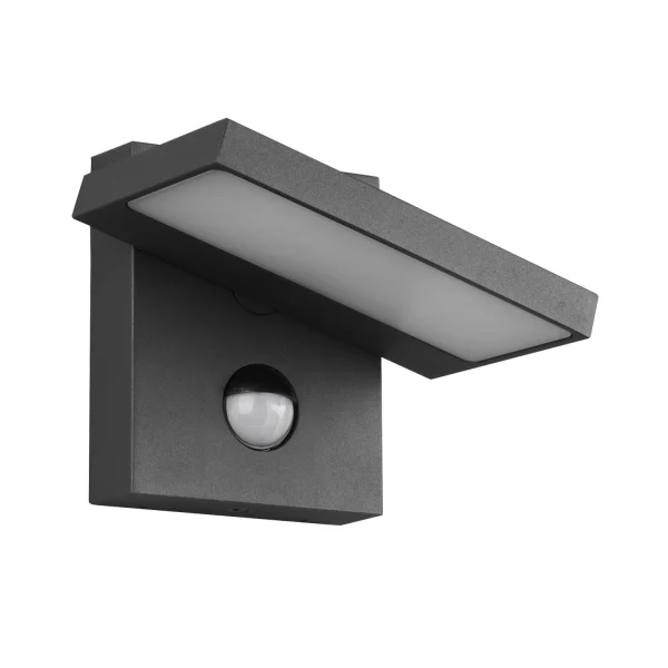 APLIQUE EXTERIOR LED 8 W 3000K ANTRACITA C/SENSOR IP54 BROMELIA