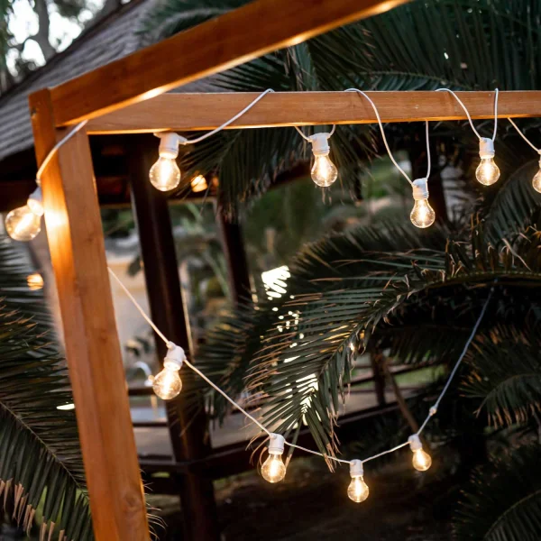 New Garden ALLEGRA Ghirlanda Luminosa Solare E USB In Jute - 10 Luci LED Calde Per Esterno, Beige