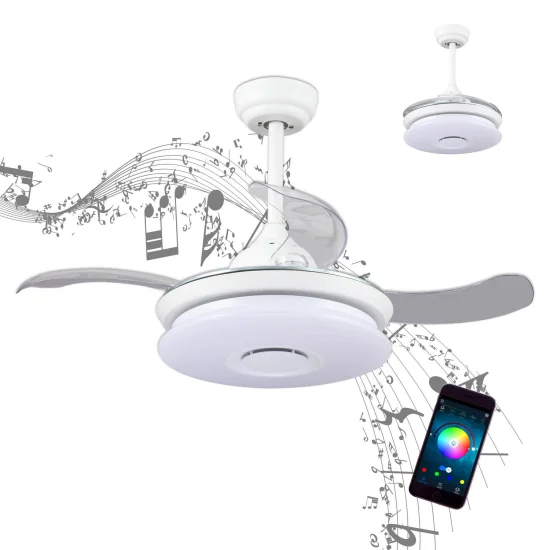VENTILADOR DE TETO LEVOU LINSTEAD BRANCO RGB DOBRÁVEL AJUSTÁVEL