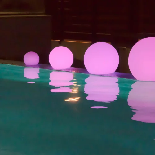 LÂMPADAS SOLAR ESFÉRICAS DE EXTERIOR BULY 20 + BATERIA RECARREGÁVEL + RGB FLUTUANTE