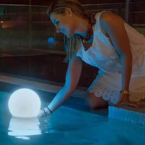 LÁMPARA EXTERIOR ESFÉRICA SOLAR BULY 40 + RGB + BATERIA RECARGABLE