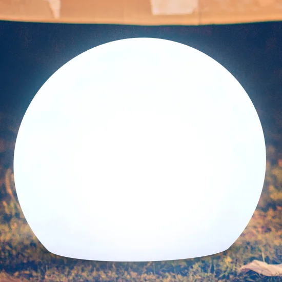 LÂMPADA SOLAR ESFÉRICA EXTERIOR BULY 60 + RGB + BATERIA RECARREGÁVEL