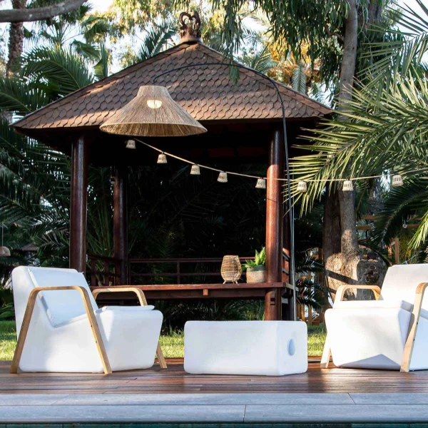 LÂMPADA DE CHÃO DE ARCO SEM FIOS NIZA BATERIA RECARREGÁVEL