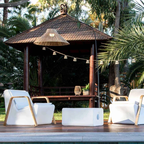 LÂMPADA DE CHÃO DE ARCO SEM FIOS NIZA BATERIA RECARREGÁVEL