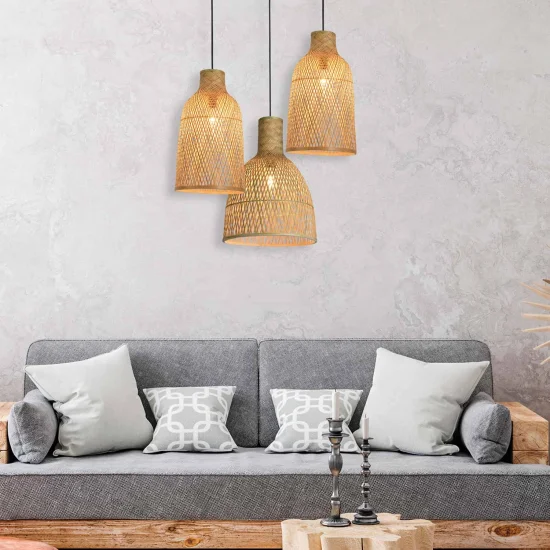 LÁMPARA DE TECHO BAMBÚ PEQUEÑA E27 IKAIA 2