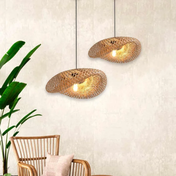 LÁMPARA DE TECHO BAMBÚ PEQUEÑA E27 KALENA