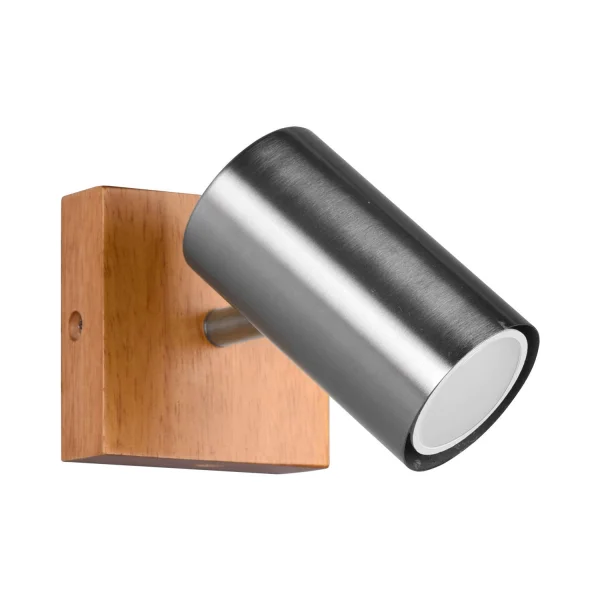 HOLOFOTE GRAFTON 1 LUZ CASTANHO CLARO NICKEL MATE