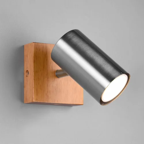 HOLOFOTE GRAFTON 1 LUZ CASTANHO CLARO NICKEL MATE