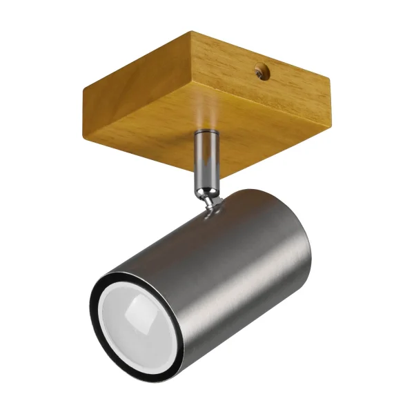 HOLOFOTE GRAFTON 1 LUZ CASTANHO CLARO NICKEL MATE