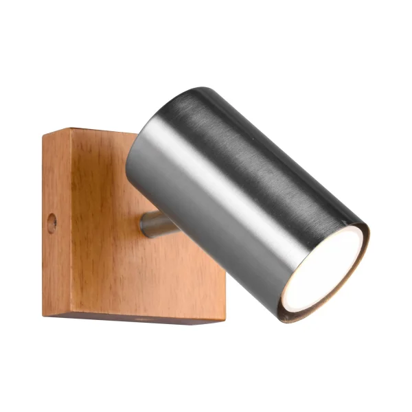 HOLOFOTE GRAFTON 1 LUZ CASTANHO CLARO NICKEL MATE