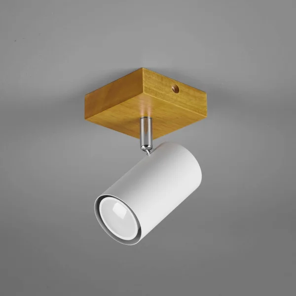 HOLOFOTE GRAFTON 1 LUZ CASTANHO CLARO BRANCO