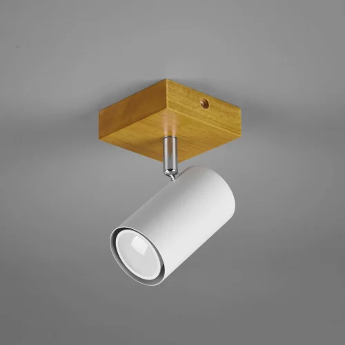 HOLOFOTE GRAFTON 1 LUZ CASTANHO CLARO BRANCO